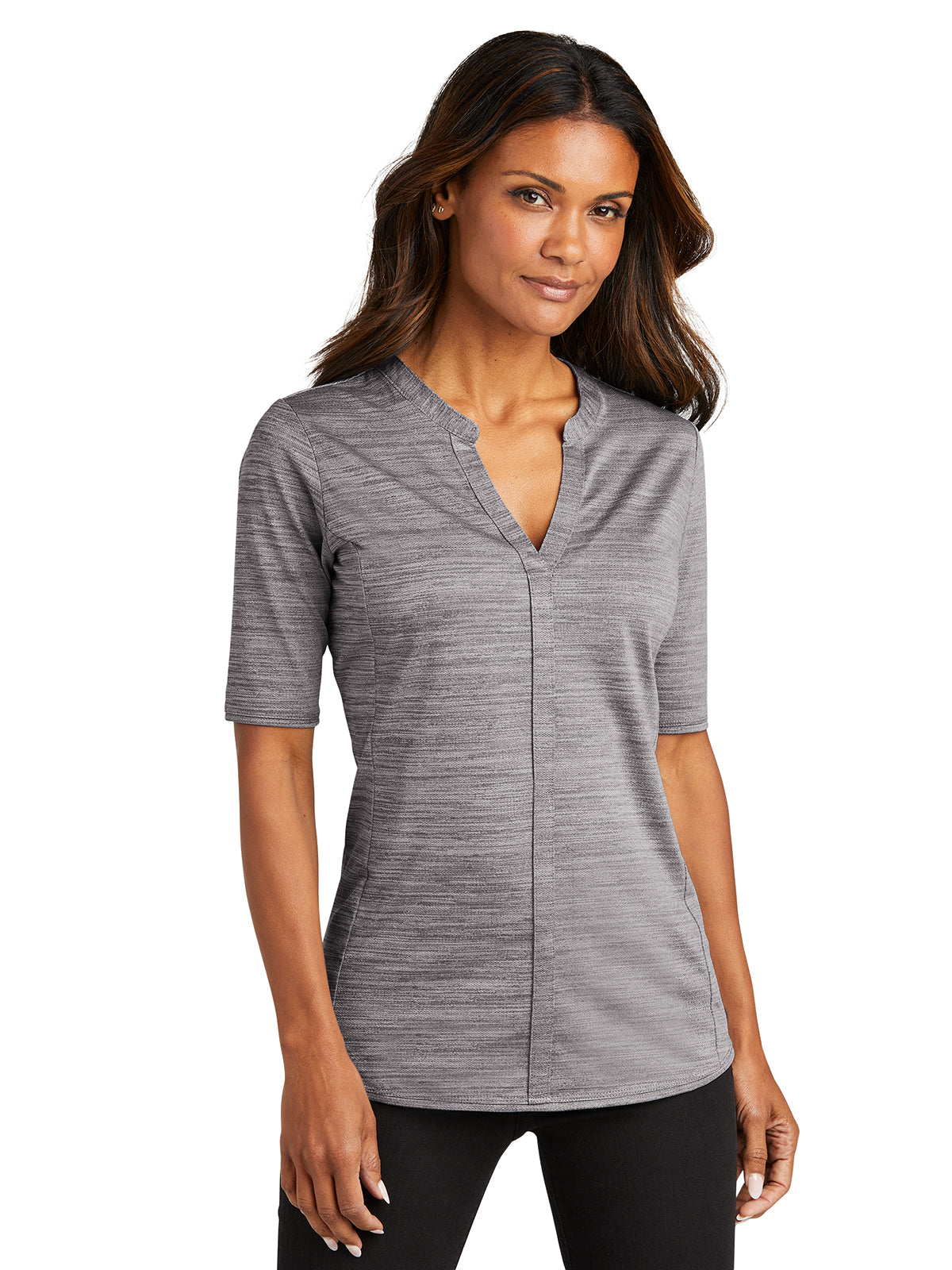 Women's Heather Open Neck Top