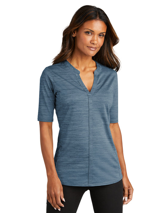 Women's Heather Open Neck Top