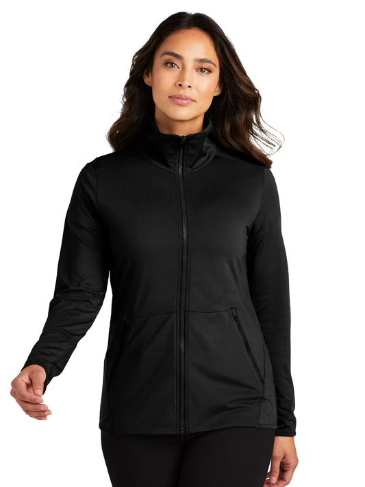 Women's Stretch Fleece Jacket - LK595 - Black