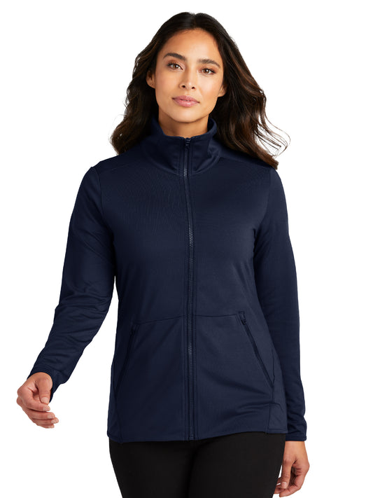 Women's Stretch Fleece Jacket - LK595 - Navy