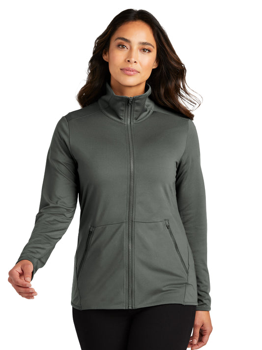 Women's Stretch Fleece Jacket - LK595 - Pewter