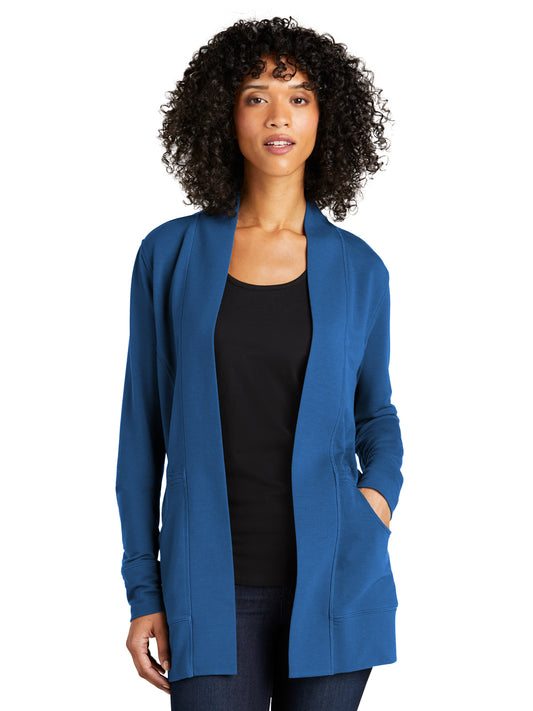 Women's Microterry Cardigan - LK825 - Aegean Blue