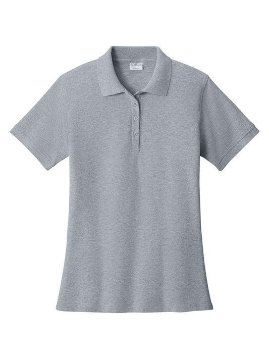 Women's Pocketless Core Blend Pique Polo - LKP155 - Athletic Heather