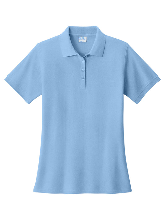 Women's Pocketless Core Blend Pique Polo - LKP155 - Light Blue