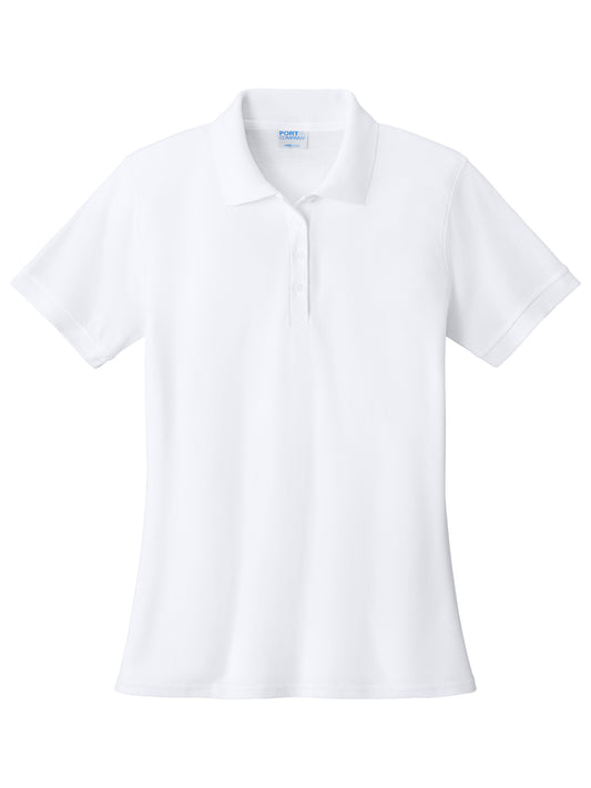 Women's Pocketless Core Blend Pique Polo - LKP155 - White