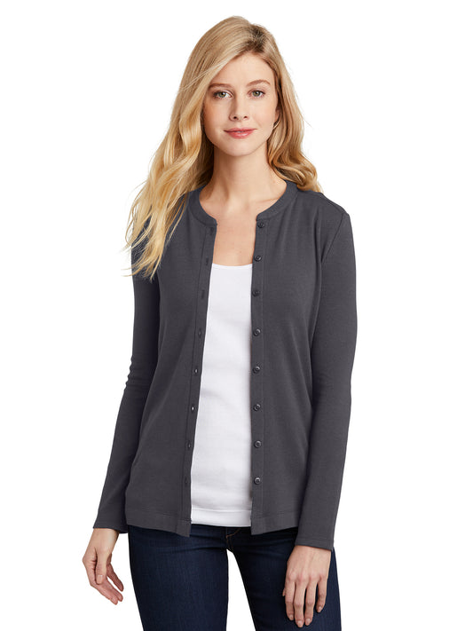 Women's Concept Stretch Button-Front Cardigan - LM1008 - Grey Smoke