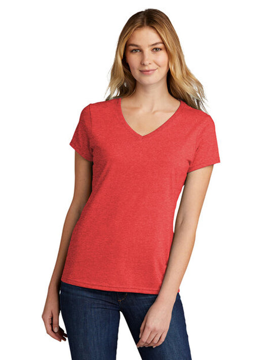 Women's Tri-Blend V-Neck Tee - LPC330V - Bright Red Heather