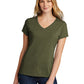 Women's Tri-Blend V-Neck Tee - LPC330V - Military Green Heather