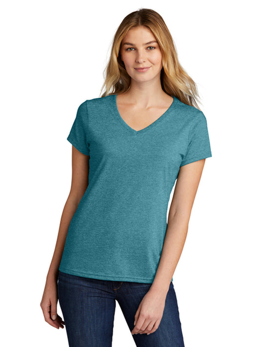 Women's Tri-Blend V-Neck Tee - LPC330V - Vivid Teal Heather