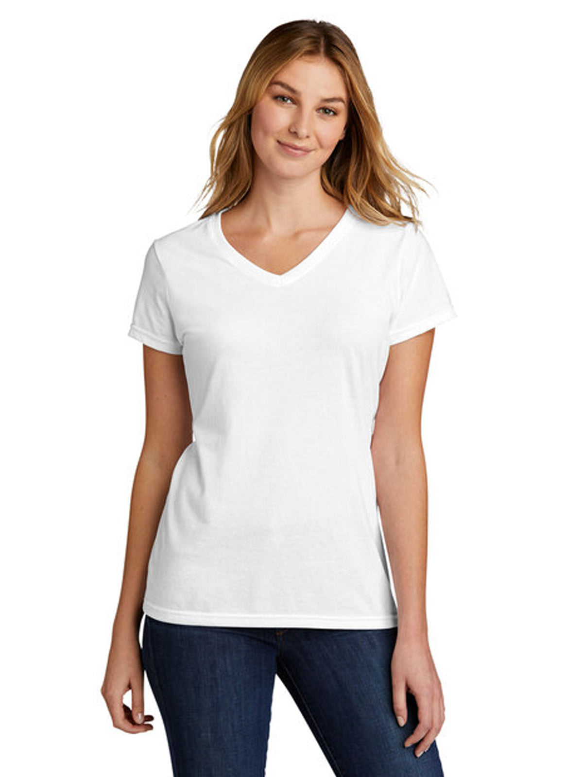 Women's Tri-Blend V-Neck Tee - LPC330V - White