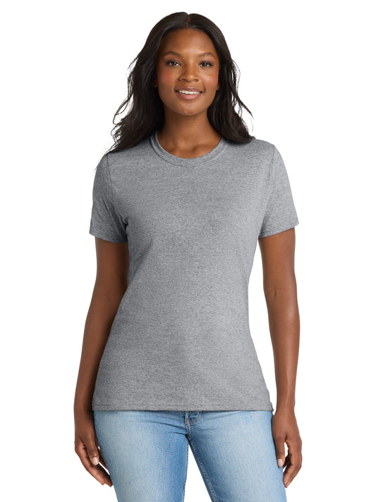 Women's Pocketless Core Blend Tee - LPC55 - Athletic Heather