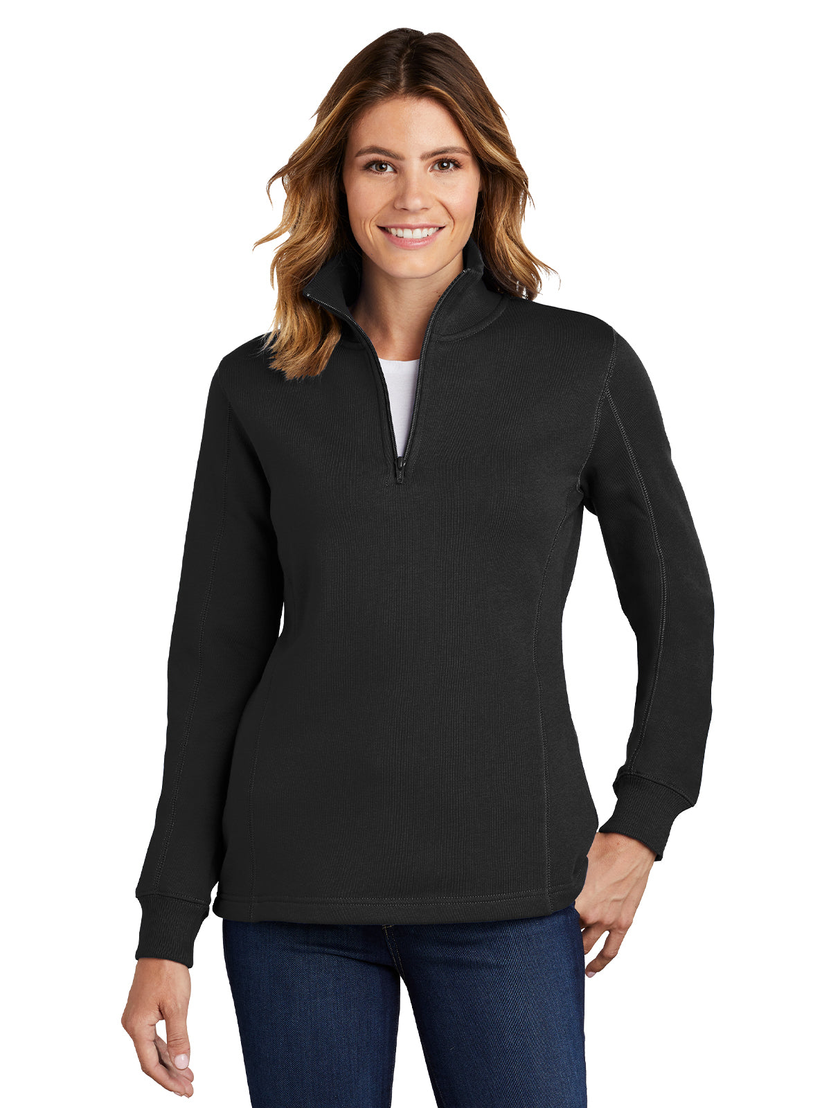 Women's 1/4-Zip Sweatshirt - LST253 - Black