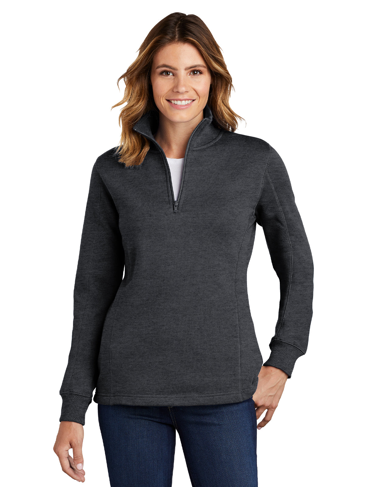 Women's 1/4-Zip Sweatshirt - LST253 - Graphite Heather