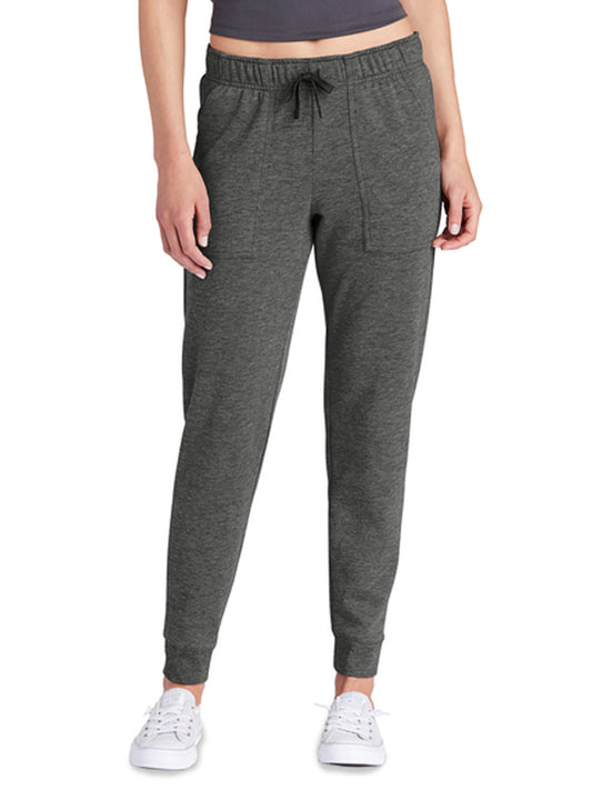 Women's Two-Pocket PosiCharge Tri-Blend Wicking Fleece Jogger - LST299 - Dark Grey Heather