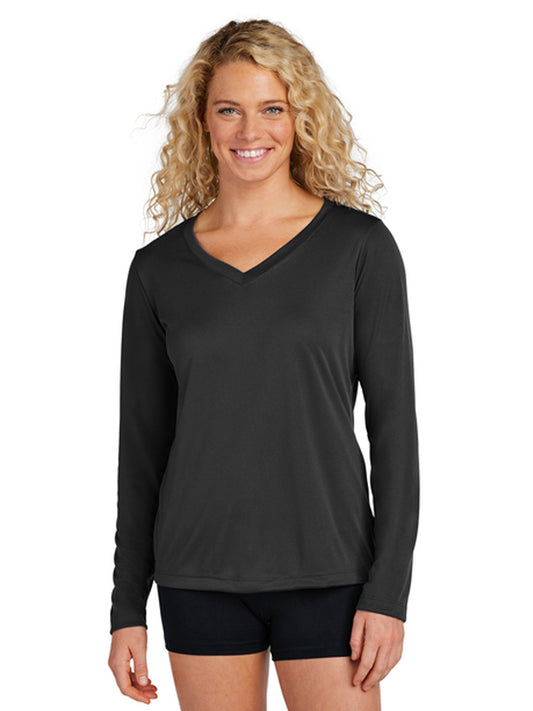 Women's Long Sleeve PosiCharge Competitor V-Neck T-Shirt - LST353LS - Black
