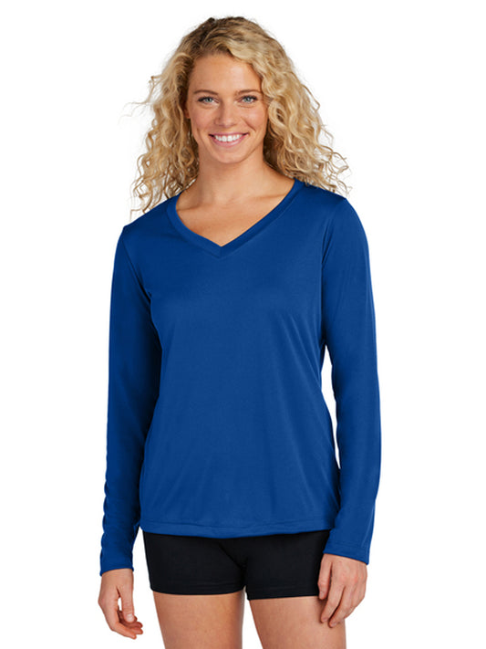 Women's Long Sleeve PosiCharge Competitor V-Neck T-Shirt - LST353LS - True Royal