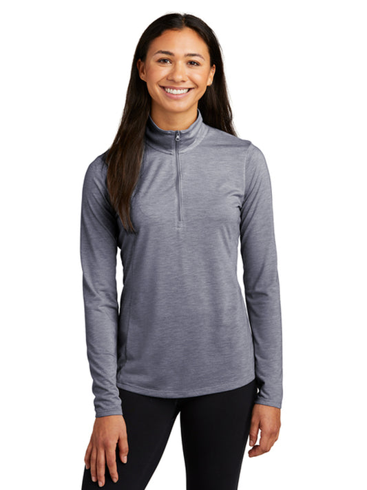 Women's Pocketless 1/4-Zip Pullover Sweatshirt - LST407 - True Navy Heather