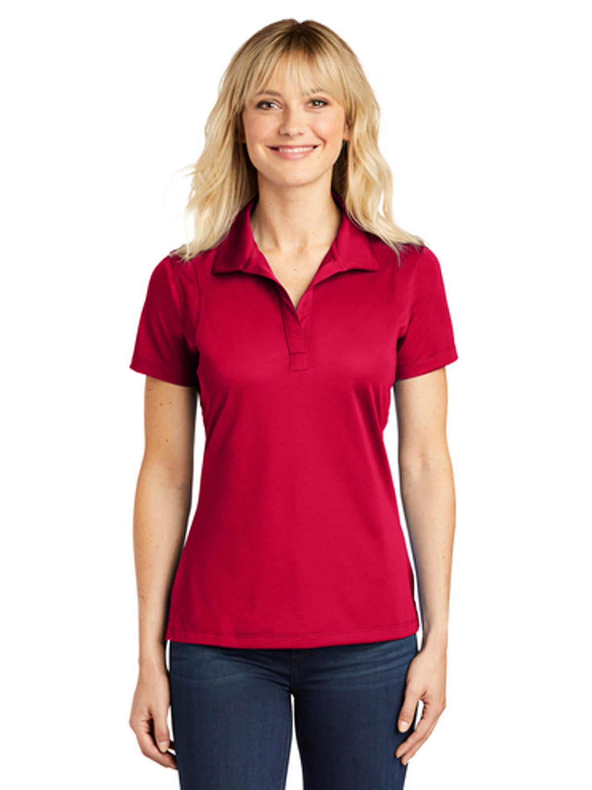 Women's Micropique Sport Polo - LST650 - Deep Red