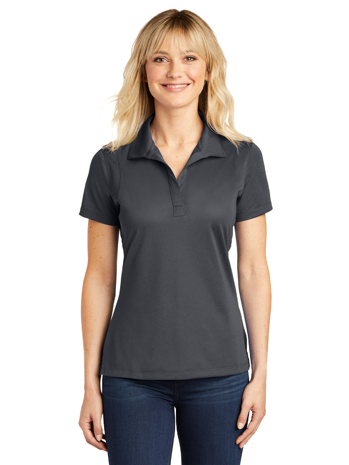 Women's Micropique Sport Polo - LST650 - Iron Grey