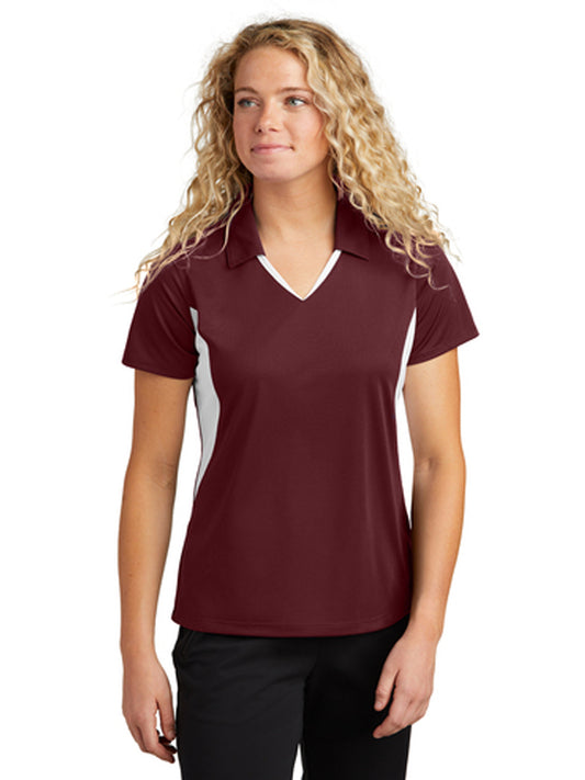 Women's Pocketless Side Blocked Polo Shirt