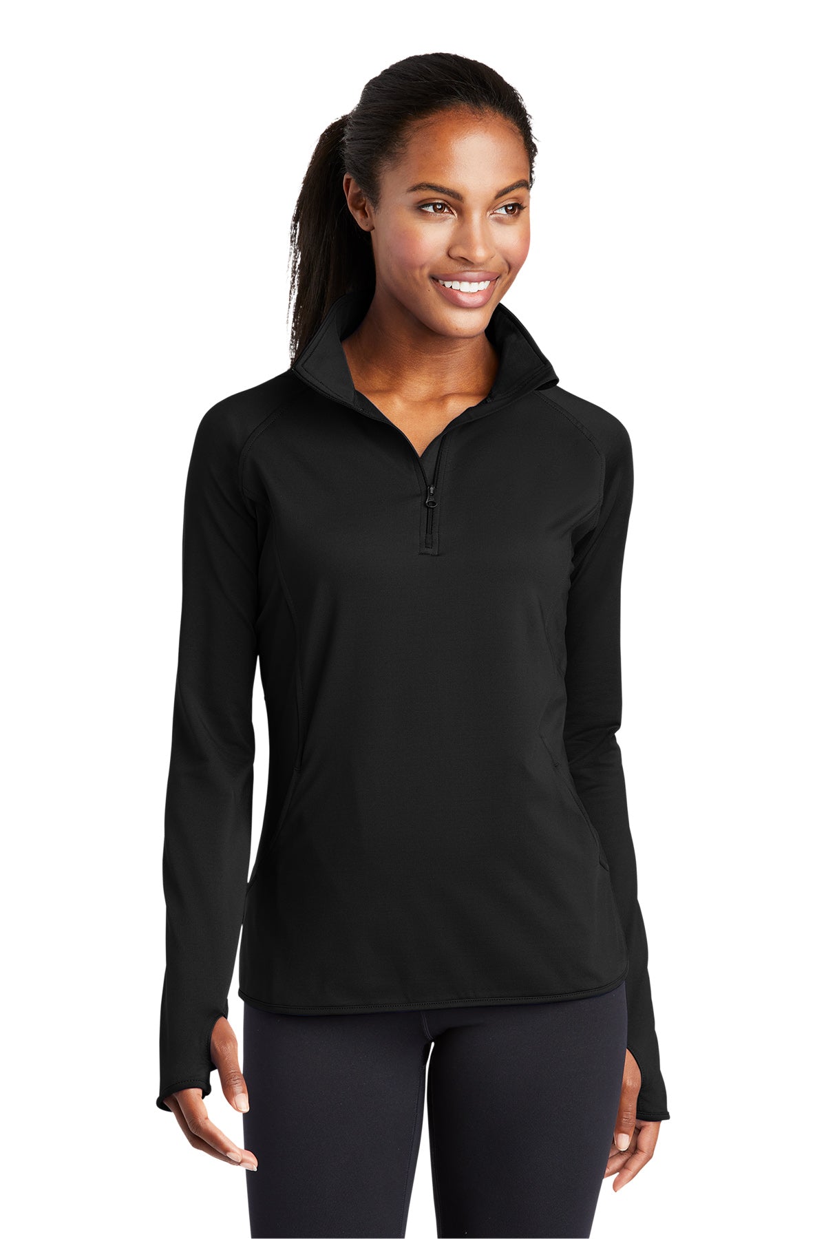 Women's Sport-Wick® Stretch 1/4-Zip Pullover - LST850 - Black