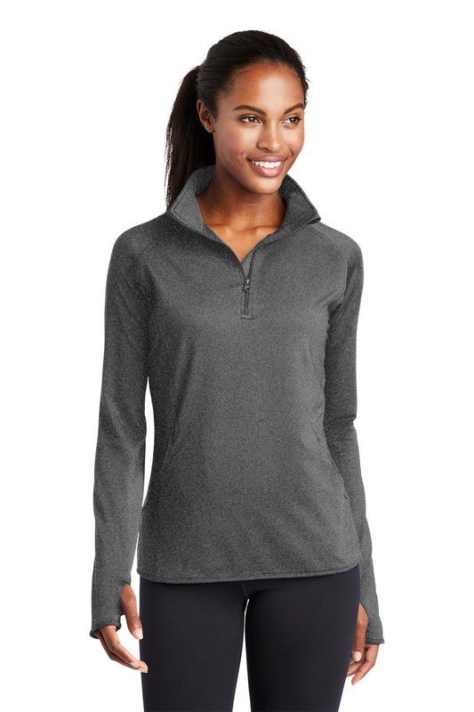 Women's Sport-Wick® Stretch 1/4-Zip Pullover - LST850 - Charcoal Grey Heather