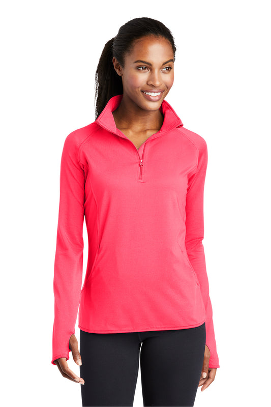 Women's Sport-Wick® Stretch 1/4-Zip Pullover - LST850 - Hot Coral