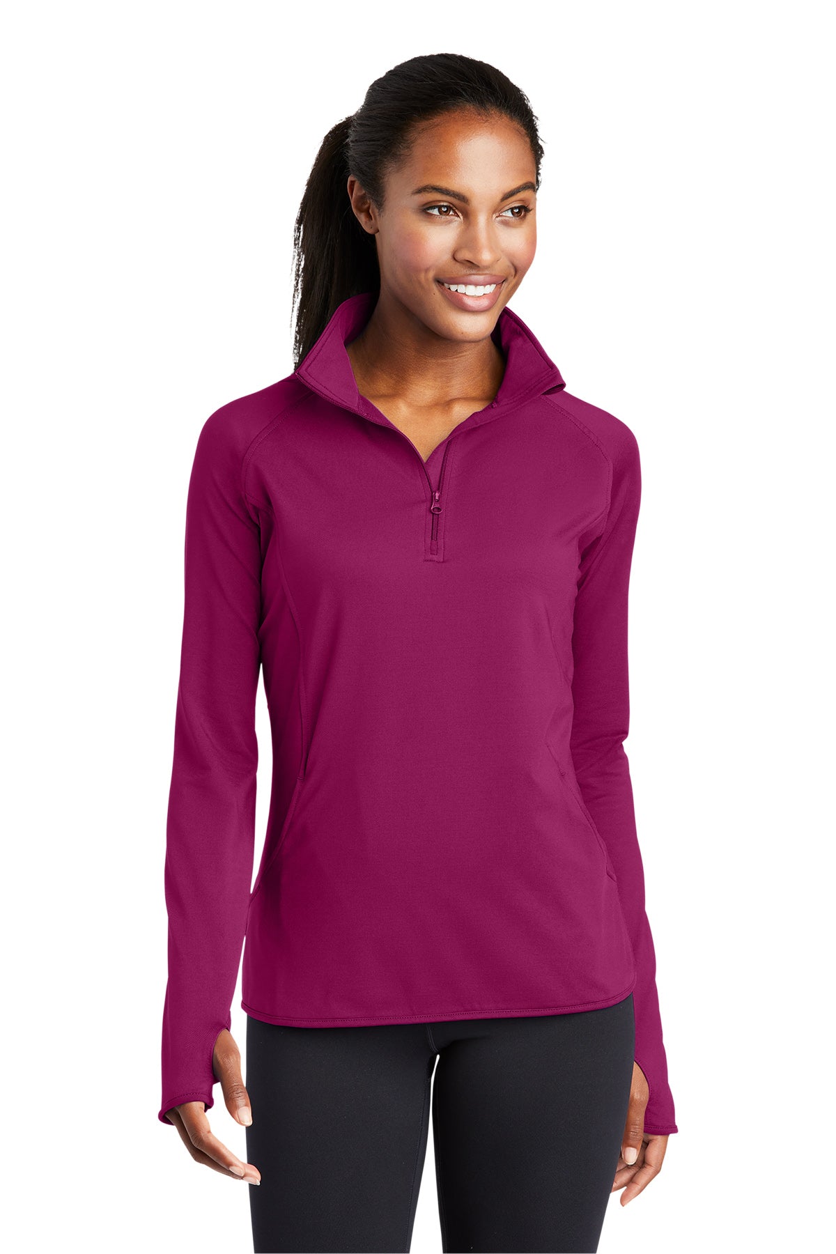 Women's Sport-Wick® Stretch 1/4-Zip Pullover - LST850 - Pink Rush
