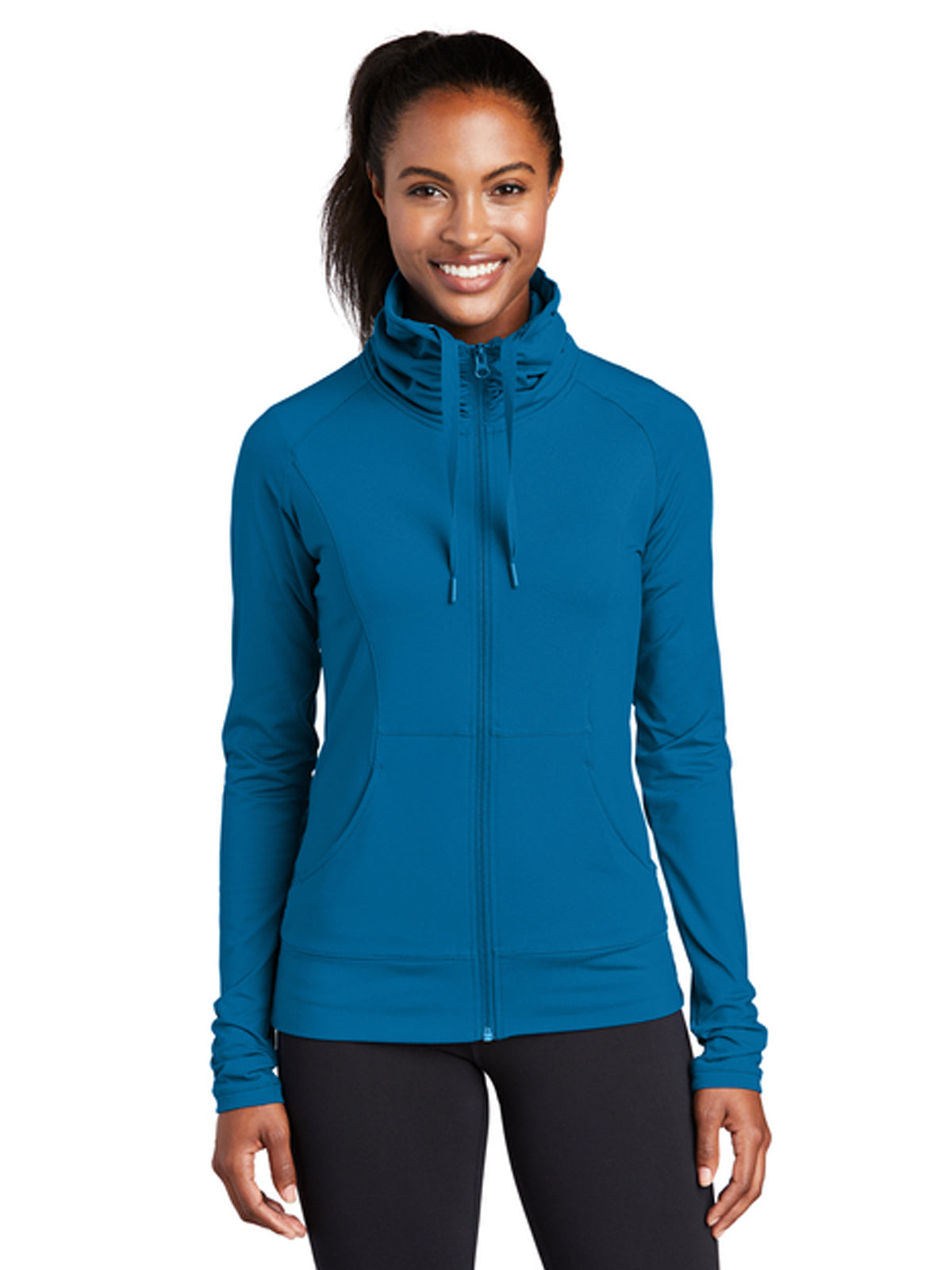 Women's Sport-Wick Stretch Full-Zip Jacket - LST852 - Peacock Blue