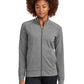 Women's Two-Pocket Sport-Wick Stretch Full-Zip Cadet Jacket - LST857 - Charcoal Grey Heather