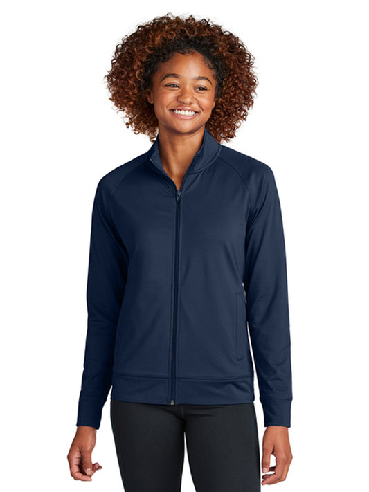 Women's Two-Pocket Sport-Wick Stretch Full-Zip Cadet Jacket - LST857 - True Navy