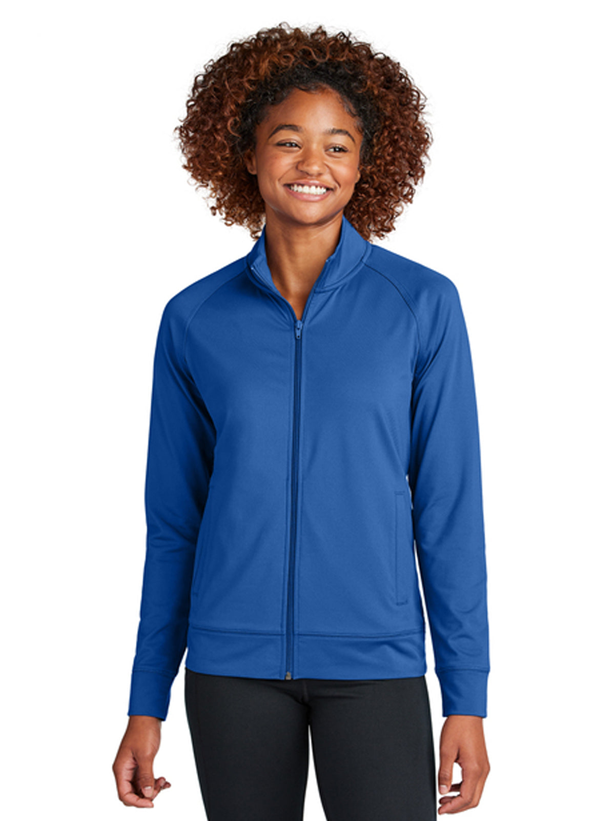 Women's Two-Pocket Sport-Wick Stretch Full-Zip Cadet Jacket - LST857 - True Royal