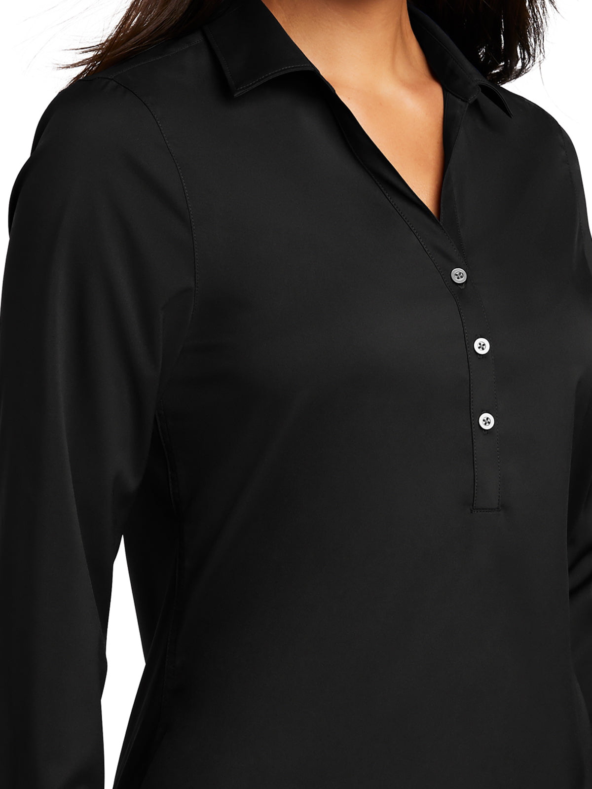 Women's 3 Button V-Neck Stretch Tunic