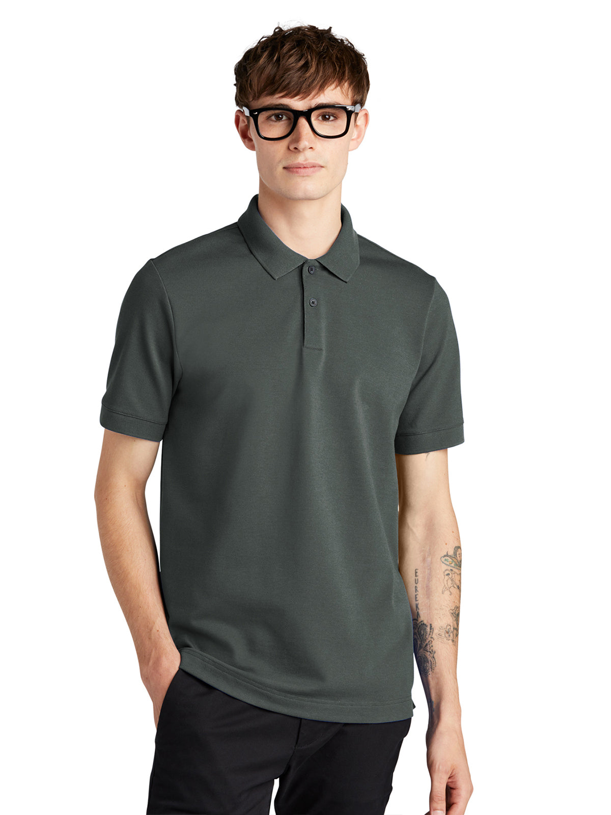 Men's Stretch Heavyweight Pique Polo - MM1000 - Anchor Grey