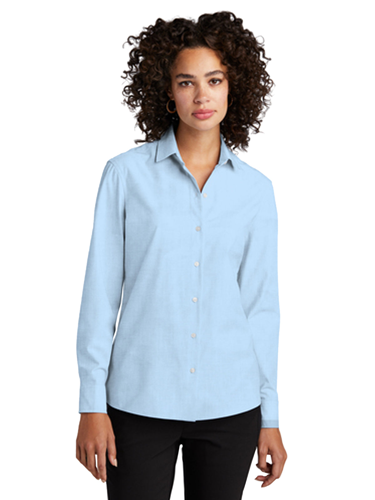 Women's Pocketless Long Sleeve Woven Shirt