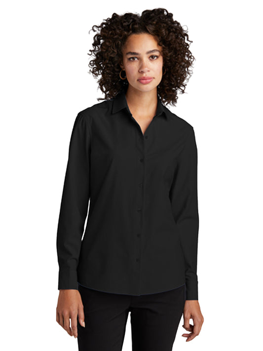 Women's Pocketless Long Sleeve Woven Shirt