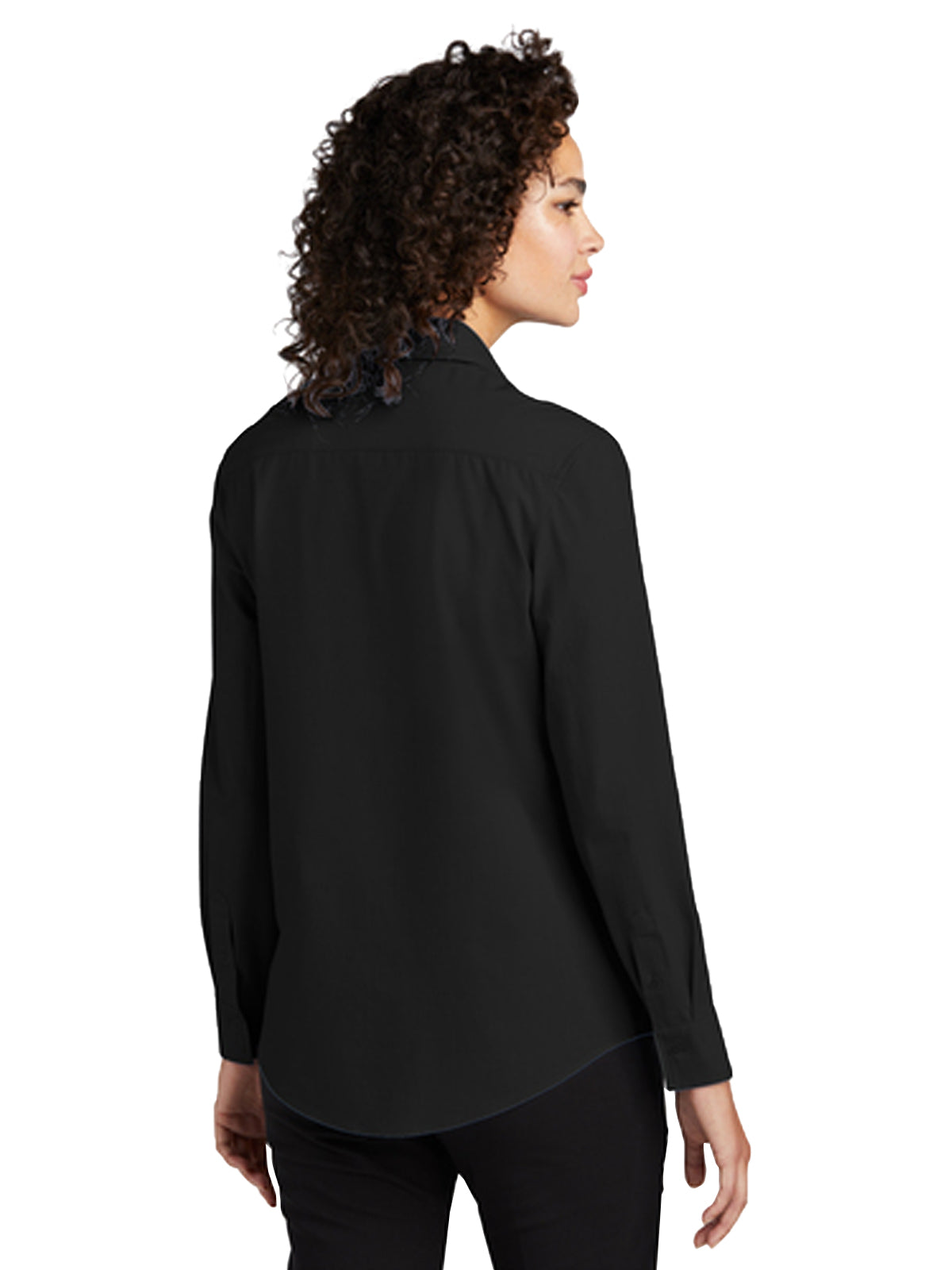 Women's Pocketless Long Sleeve Woven Shirt