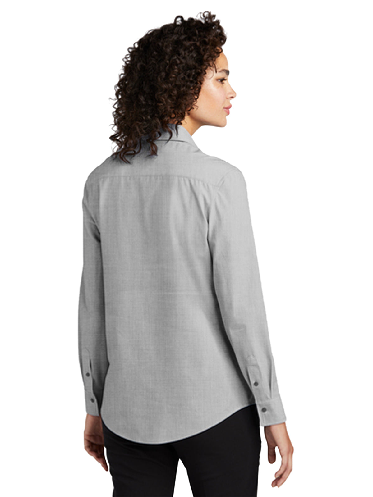 Women's Pocketless Long Sleeve Woven Shirt