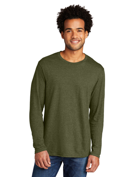 Men's Pocketless Tri-Blend Long Sleeve Tee - PC330LS - Military Green Heather