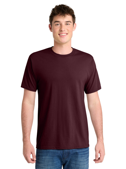 Men's Pocketless Performance Blend Tee - PC381 - Athletic Maroon