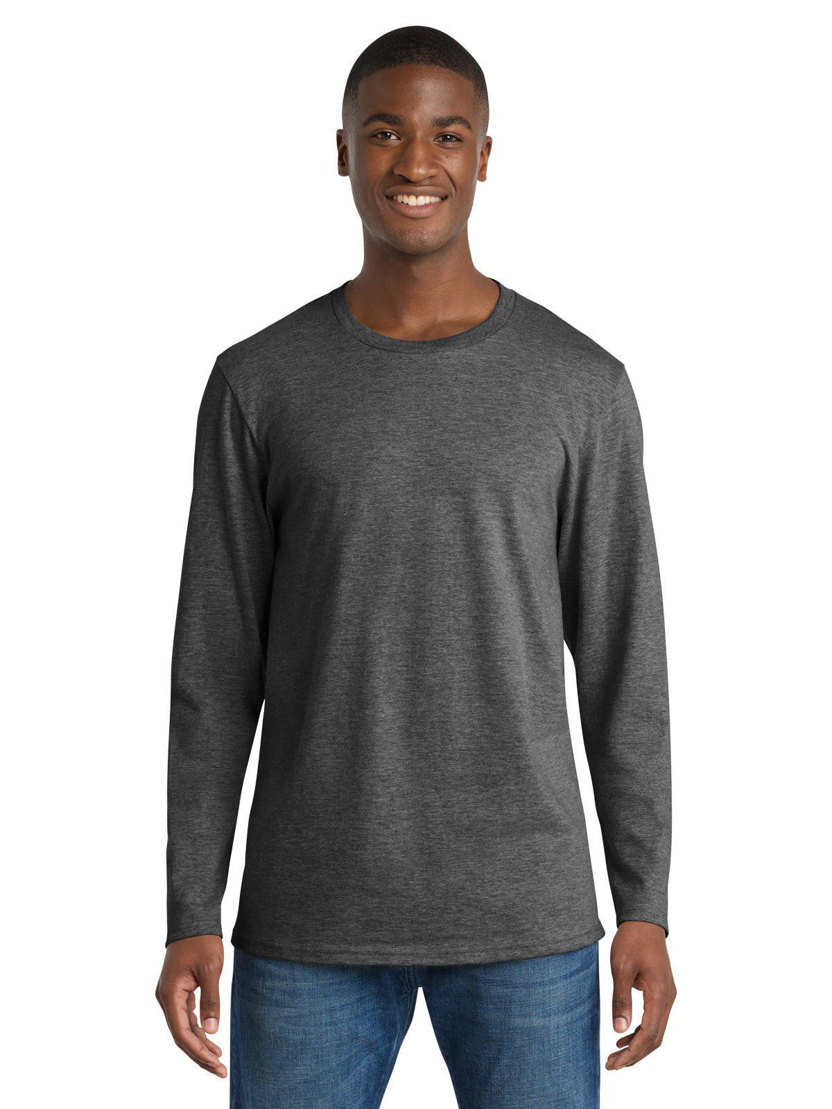 Men's Long Sleeve Bouncer Tee - PC600LS - Dark Heather Grey