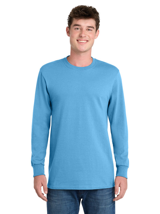 Men's Long Sleeve Essential Tee - PC61LS - Aquatic Blue