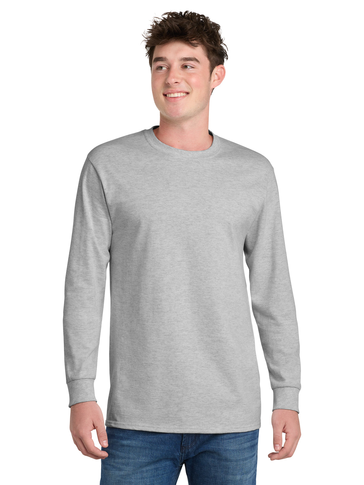 Men's Long Sleeve Essential Tee - PC61LS - Ash