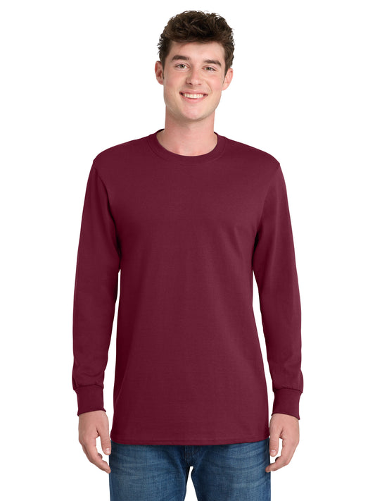 Men's Long Sleeve Essential Tee - PC61LS - Cardinal