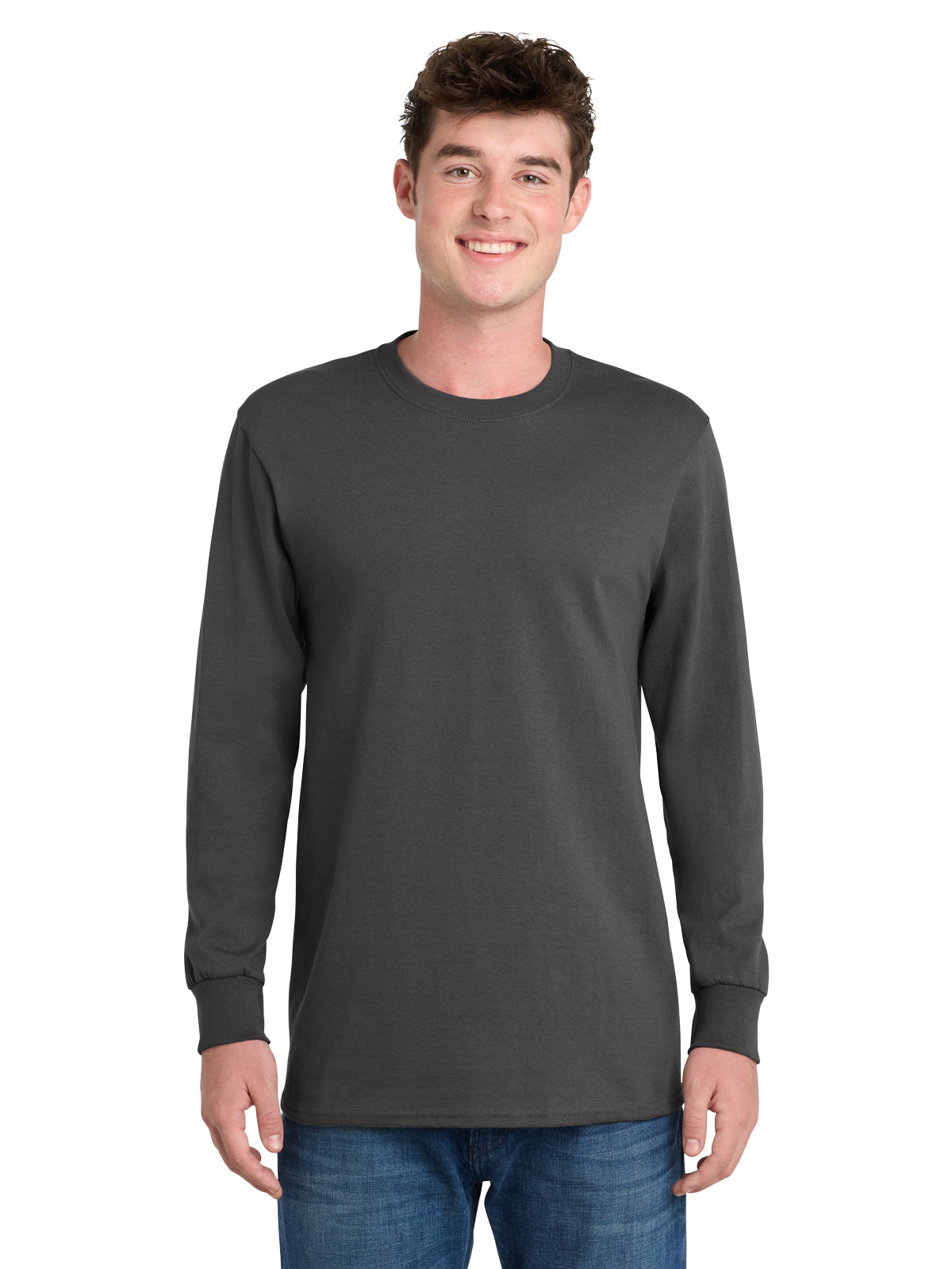 Men's Long Sleeve Essential Tee - PC61LS - Charcoal