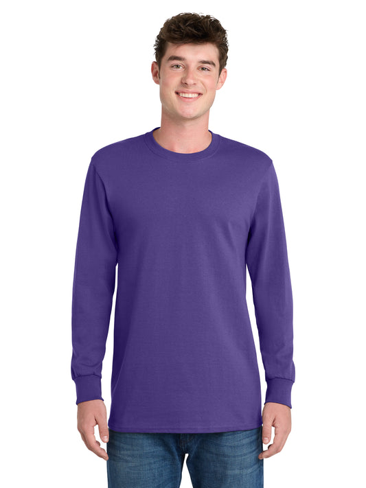 Men's Long Sleeve Essential Tee - PC61LS - Purple