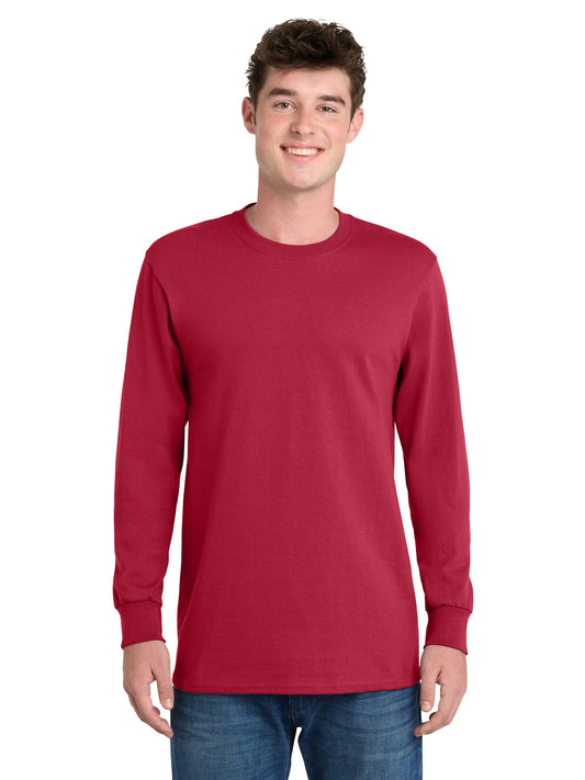 Men's Long Sleeve Essential Tee - PC61LS - Red
