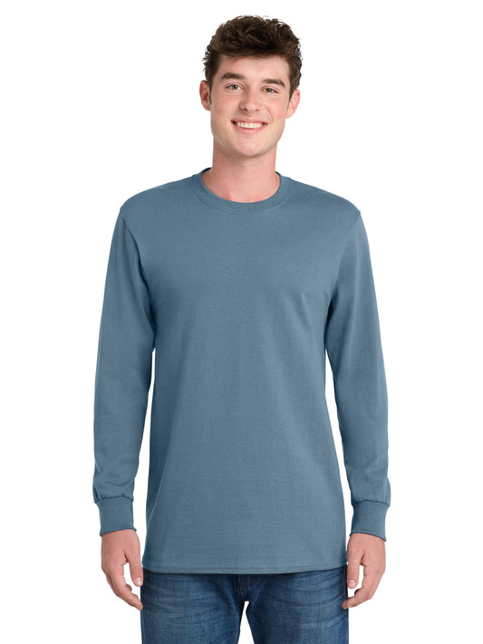 Men's Long Sleeve Essential Tee - PC61LS - Stonewashed Blue
