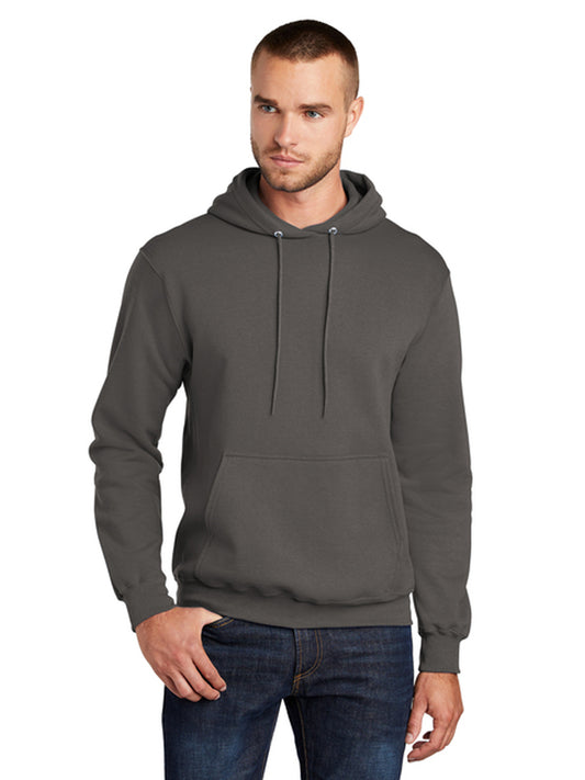 Men's 1-Pocket Core Fleece Pullover Hooded Sweatshirt - PC78H - Charcoal