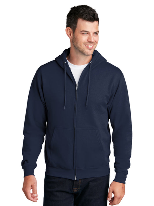 Men's 2-Pocket Core Fleece Full-Zip Hooded Sweatshirt - PC78ZH - Navy